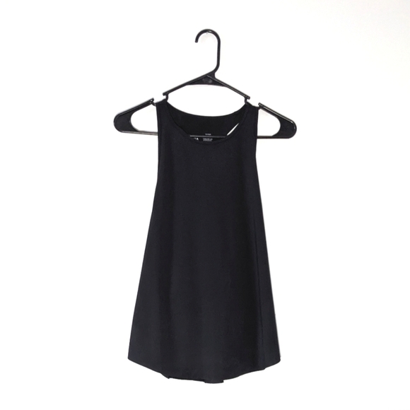 Zyia Black Tank Top Mesh Lining Halter Racerback Laser Cut Raw Hem Size M - Picture 1 of 9